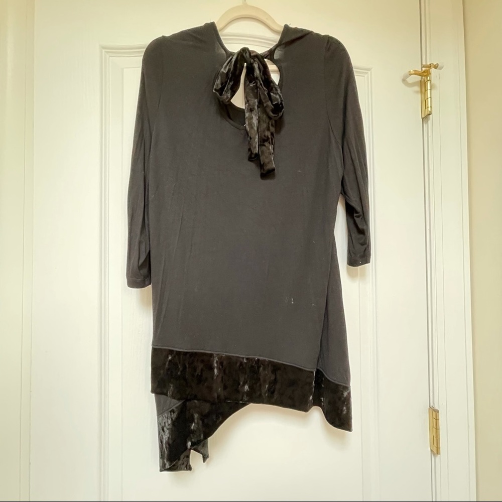 Black Tunic with Velvet Detail